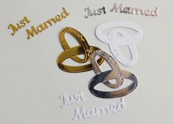 Брачни халки  с надпис "Just Married" - 6 елемента