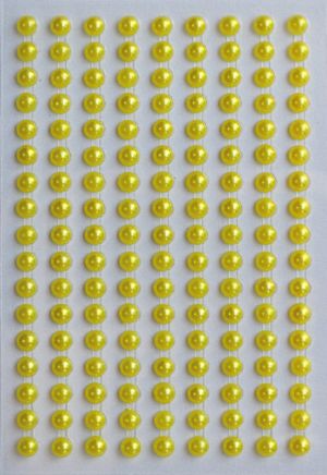 Полусферични перли - жълти - 153 бр.