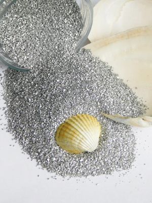Цветен декоративен пясък - Сребро - 50 гр.