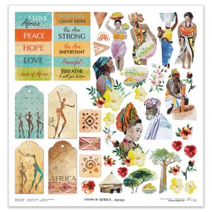 Комплект дизайнерска хартия - Colors of Africa - 11 листа