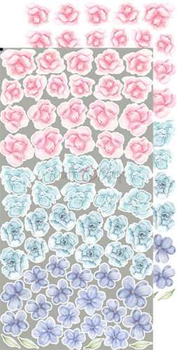 Комплект дизайнерска хартия с елементи за изрязване - Spring Charm Flowers - 12 листа