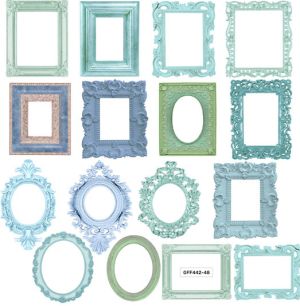 Комплект изрязани елементи - Turquoise Frames - 29 бр.