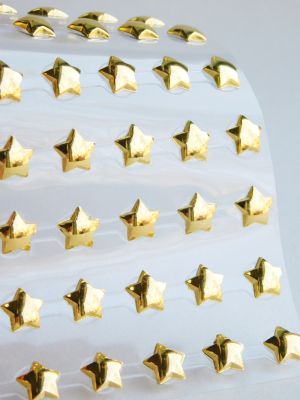 Полусферични самозалепващи перли - Звезда Злато - 54 бр.