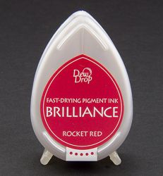 Бързосъхнещ пигментен тампон Tsukineko Brilliance Dew Drop – Rocket Red – Червено