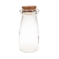Стъклена бутилка с коркова тапа -  10.00 х 4.00 см - 100 ml