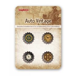 Елементи за скрапбукинг и картички -  Auto Vintage - 4бр.