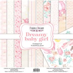 Комплект дизайнерска хартия - DREAMY BABY GIRL- 10 двустранни листа