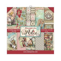 Комплект дизайнерска хартия - Alice in Wonderland - 10 двустранни листа