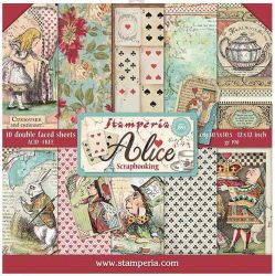 Комплект дизайнерска хартия - Alice in Wonderland  - 10 двустранни листа