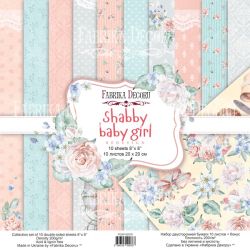 Комплект дизайнерска хартия - SHABBY BABY GIRL REDESIGN - 10 двустранни листа