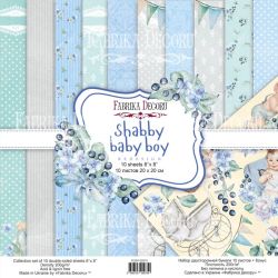 Комплект дизайнерска хартия - SHABBY BABY BOY REDESIGN - 10 двустранни листа