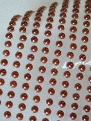 Полусферични перли - Кафяво - 153 бр.