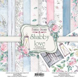 Комплект дизайнерска хартия - SHABBY LOVE - 10 двустранни листа
