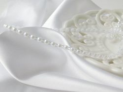 Наниз полусферични перли - Бяло - 3 мм.-  2.00 м.