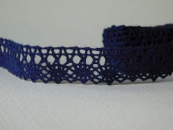 Памучна дантела - Тъмно синьо-лилаво - 1,80 см / 1м.