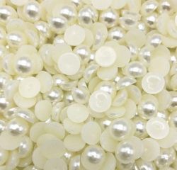 Полусферични перли - Екрю - 0,70 см - 50 бр.