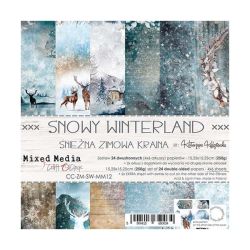 Комплект дизайнерска хартия - SNOWY WINTERLAND - 24 листа