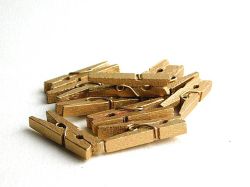 Дървени щипки - Златни малки - 10 бр.