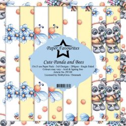 Комплект дизайнерска хартия - CUTE PANDA AND BEES - 24 листа