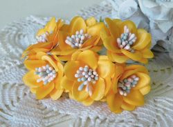 Текстилни цветя с тичинки мат - Оранжево жълто