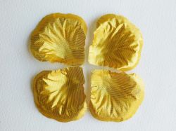 Цветя от плат - Цветни листенца (петали) Металик Злато - 60 бр.