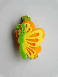 Филц - Дървена щипка - Orange Butterfly - 1 бр.