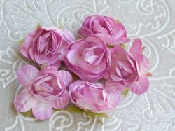 Хартиени розички  - Лилаво -бели- 6 бр. 