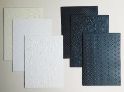 Перлени заготовки за картички с релеф - Черно и Бяло  - 6 бр.