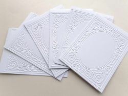 Релефни Заготовки за картички - Рамки Бяло - 5 бр.