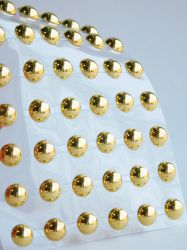 Полусферични самозалепващи перли - Злато - 54 бр.