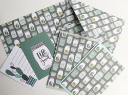 Заготовка за плик и картички - Succulent - 8 елемента