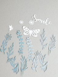 Клонки и листа - Сив микс - 15 елемента