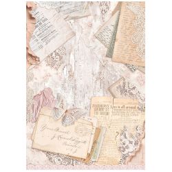 Фина оризова хартия за декупаж 21 x 29.7 cm. -  Romance Forever Letters