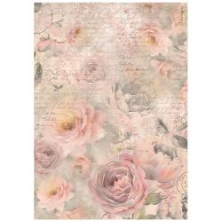 Фина оризова хартия за декупаж 21 x 29.7 cm. - SHABBY ROSE