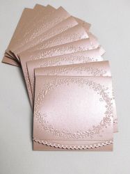Перлени Релефни заготовки за картички - Rose Gold - 1бр.