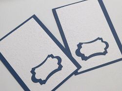 Релефни заготовки за картички с табелки - Тъмно синьо и бяло -17.00x12.50см. - 2 бр.