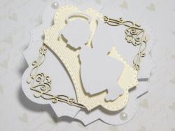 Готова 3D композиция с Ангелче за бебе момиче – декорация за кръщене и скрапбук