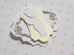 Готова 3D композиция с Ангелче за бебе момче – декорация за кръщене и скрапбук