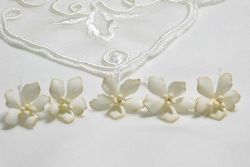 Ръчно изработени цветя от плат - Мини Шампанско - 5 бр.