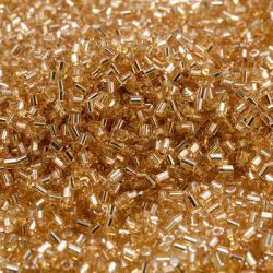 Стъклени Мъниста за нанизване - Злато - 2 мм / 10 гр