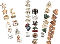 Дизайнерска хартия с елементи за изрязване - 30,00 x 5 см - 3 листа