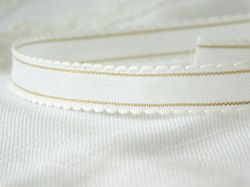 Панделка - Бял фестон със златно ламе - 2,00 м.