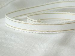 Панделка - Бял фестон със златно ламе - 1,00 м.