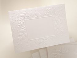 Релефни Заготовки за картички - Бяла Зимна рамка - 5 бр.