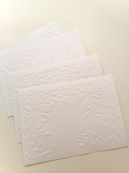 Релефни Заготовки за картички - Бяла Зимна клонка - 4 бр.