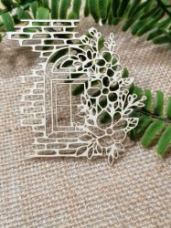 Прозорец с цветя-  8,00 х 8,00 см - 1 бр.