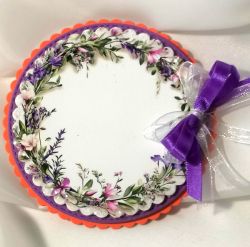 Готова декоративна композиция Венец Цветя – 3D елемент за картички и scrapbooking