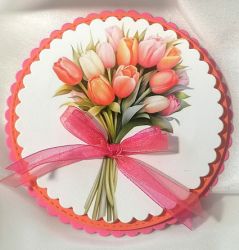 Готова декоративна композиция Лалета – 3D елемент за картички и scrapbooking