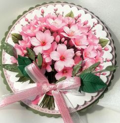 Готова декоративна композиция Букет Цветя – 3D елемент за картички и scrapbooking