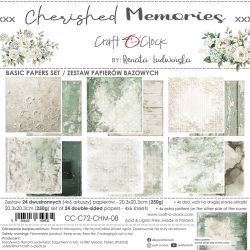 Комплект дизайнерска хартия - Cherished Memories Basic - 24 листа